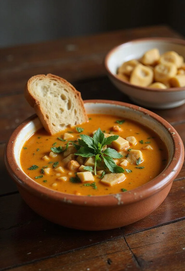 Delicious homemade zucchini soup served in a bowl, perfect for a comforting meal.