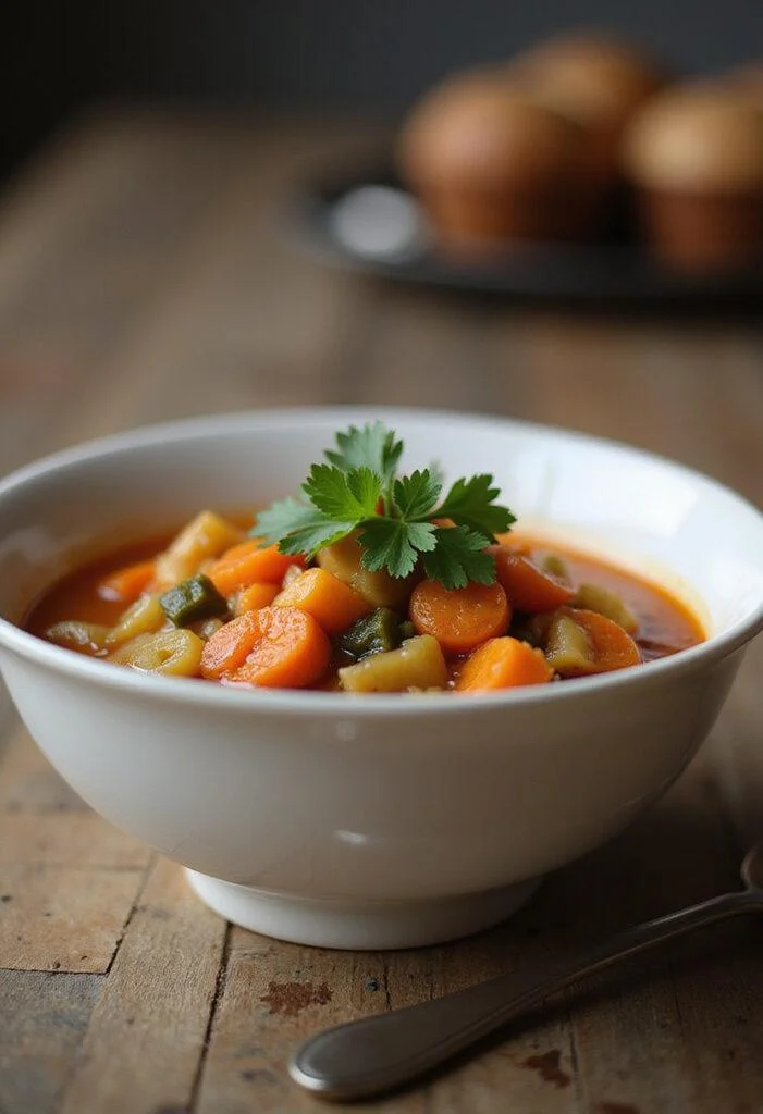 Bol de Sopa de Verduras Casera, perfecto para disfrutar en cualquier ocasión.