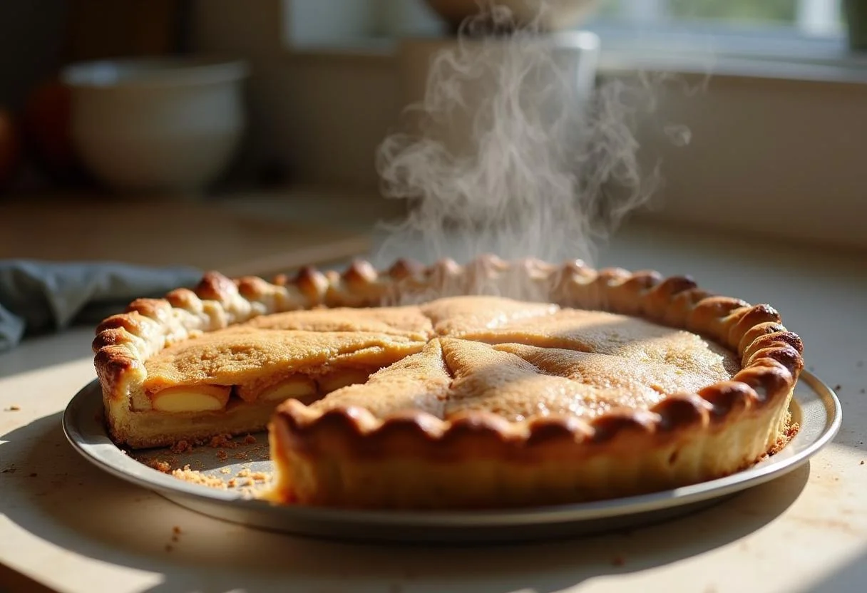 Tarta de Manzana y Canela recién horneada, lista para ser disfrutada.