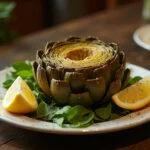 Final presentation of temporada alcachofas, a delicious artichoke dish perfect for seasonal dining.