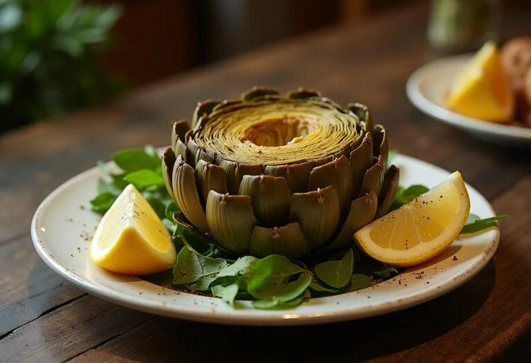 Final presentation of temporada alcachofas, a delicious artichoke dish perfect for seasonal dining.
