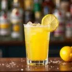 Refreshing Bacardi Limon cocktail served visually appealing with lemon slice on a festive bar setting.