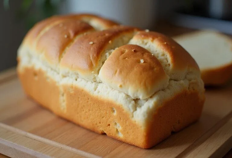 Barra de pan casera recién horneada, perfecta para compartir.