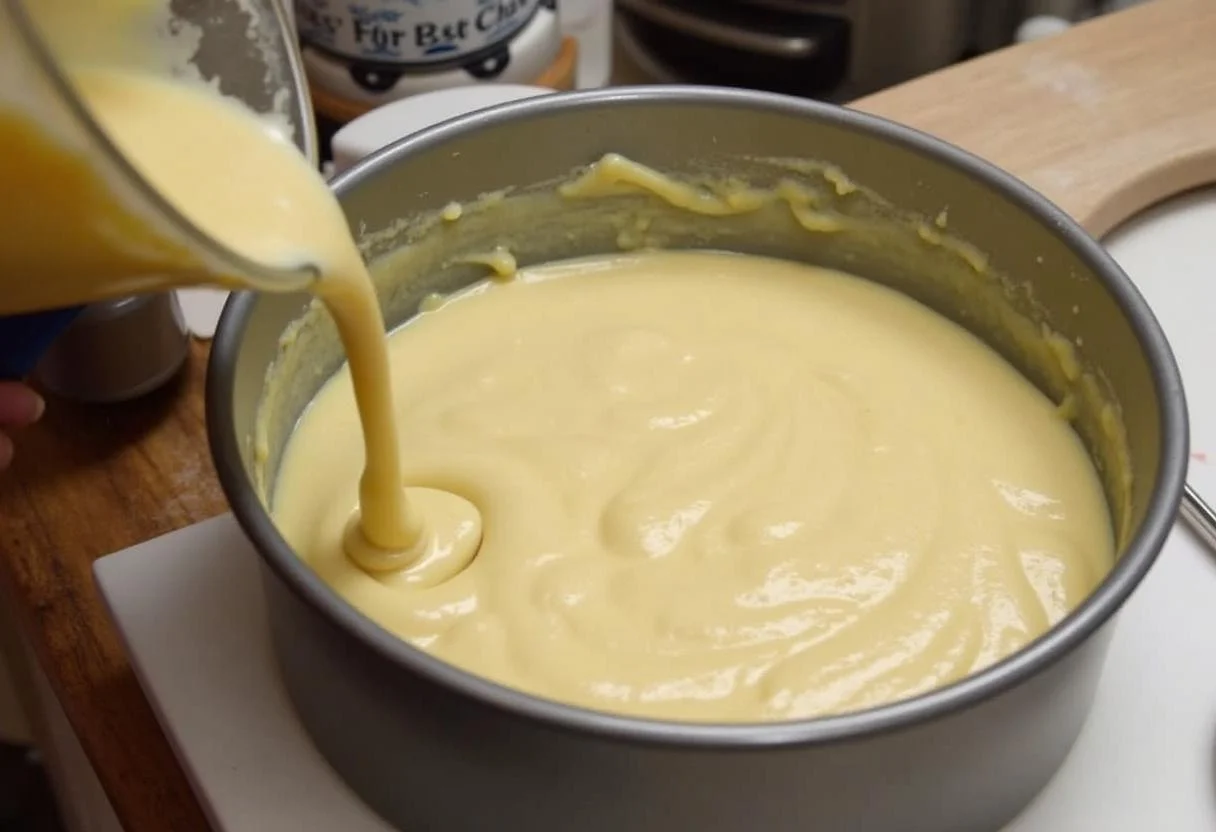 Vierta la masa en el molde para la preparación del bizcocho limon thermomix.