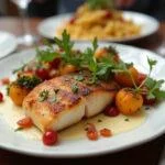 Deliciously presented borriquete pescado with vegetables ready for an exquisite dining experience.
