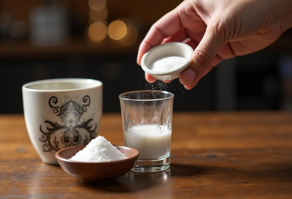 Sugar added to the shot glass for sweetening Cafe Cubano coffee.