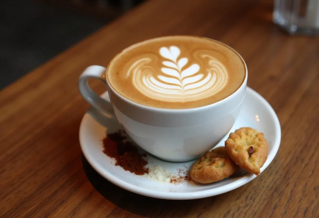 Elegant presentation of Cafes Bali Indonesio with spice accents, ideal for coffee lovers.