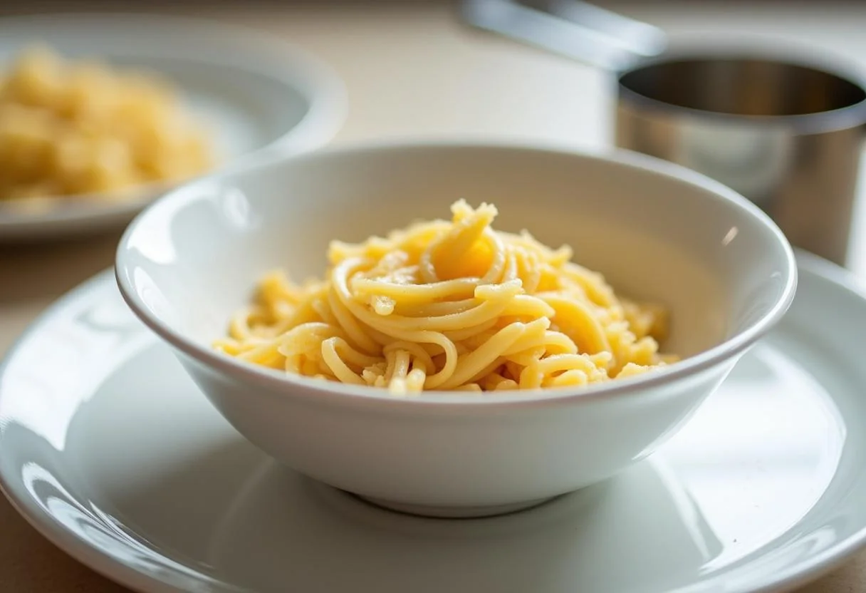 Cuanta pasta por persona medida en un tazón para una ración perfecta.