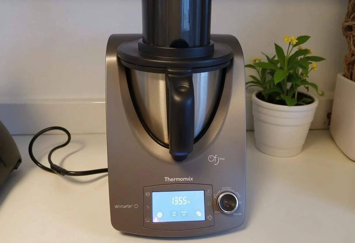 Cocoa powder and sugar mixing in a Thermomix for rich chocolate a la taza thermomix.