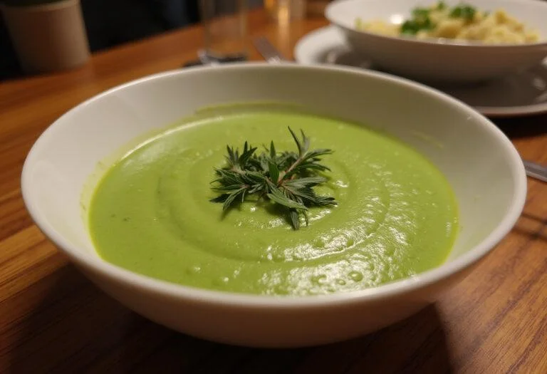 Plato final de crema de calabacín thermomix, ideal para una comida saludable y reconfortante.