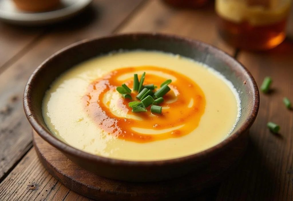 Crema de queso casera servida en un plato rústico, ideal para untar y compartir.