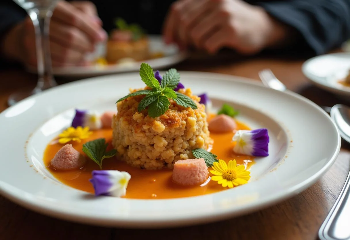 Delicioso postre hecho de higos chumbos, bellamente adornado, perfecto para una ocasión especial.