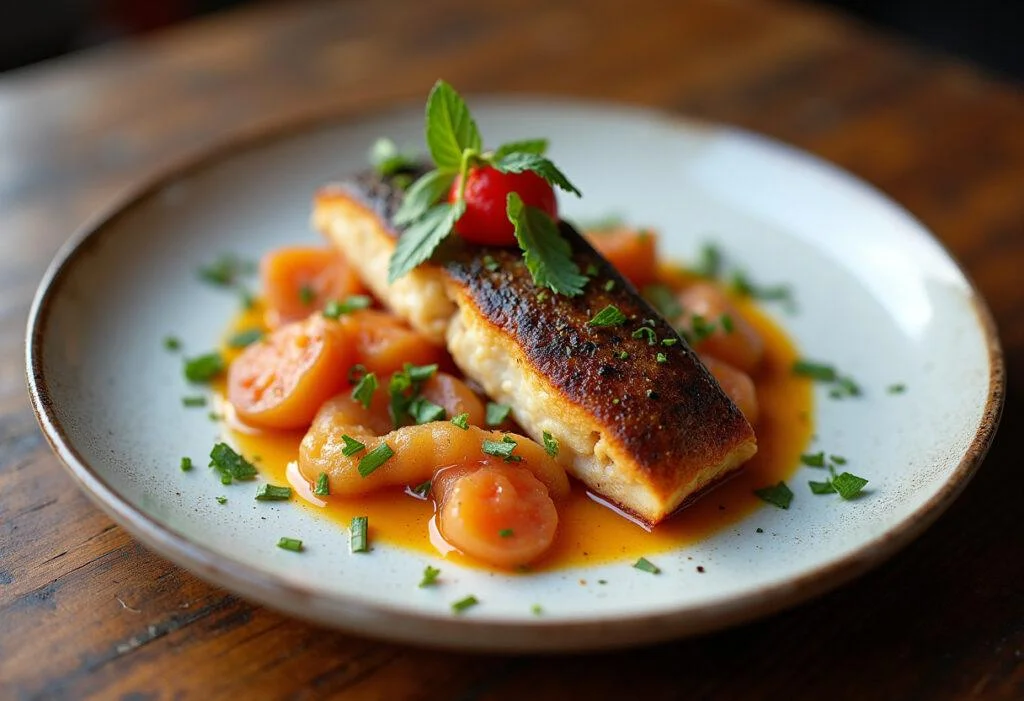 Gourmet hueva a la plancha, beautifully presented and ready to enjoy.