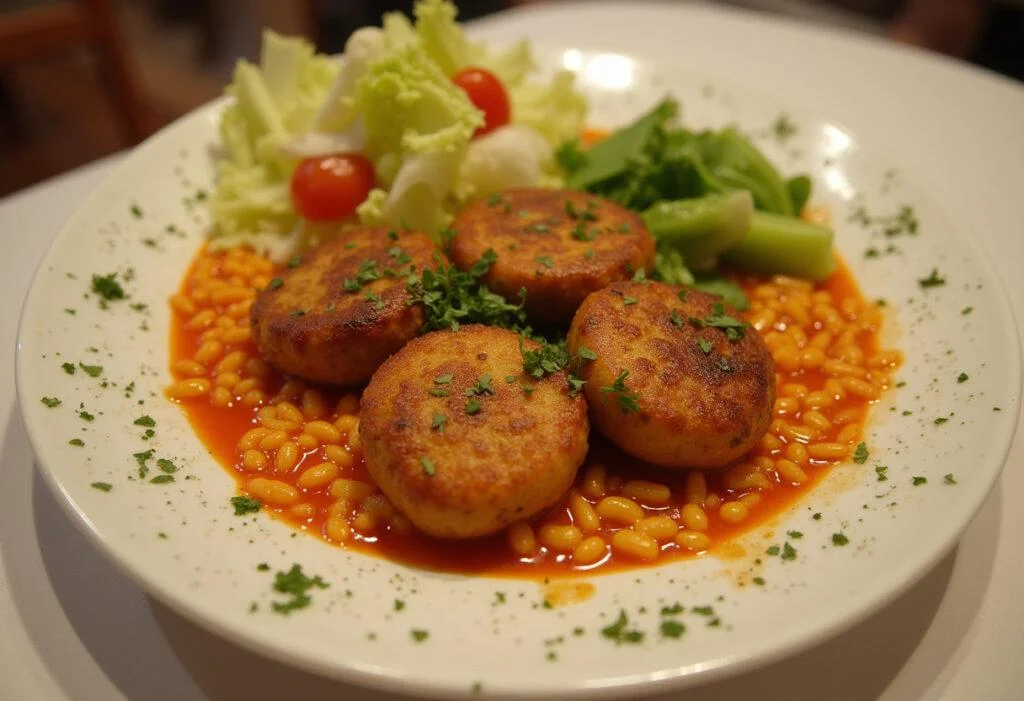 Judías pintas con arroz perfectamente servidas en un plato, ideal para disfrutar.
