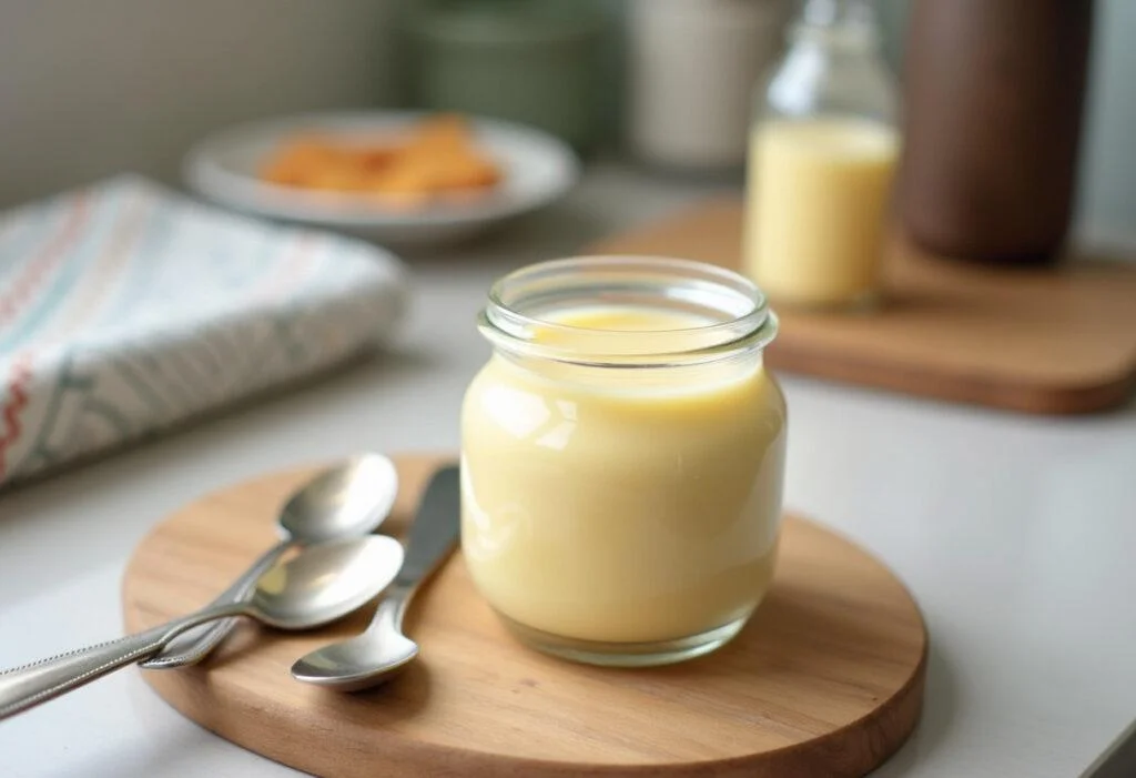 Frasco de leche hidrolizada casera listo para usar, ideal para bebés.