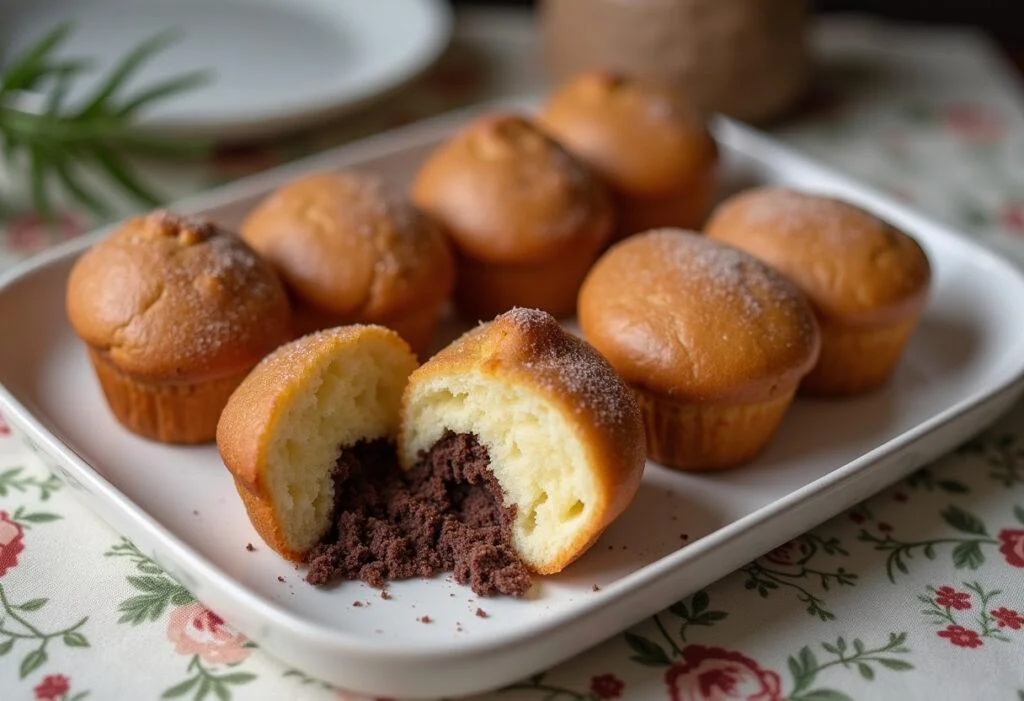 Magdalenas de chocolate esponjosas recién horneadas, perfectas para disfrutar.