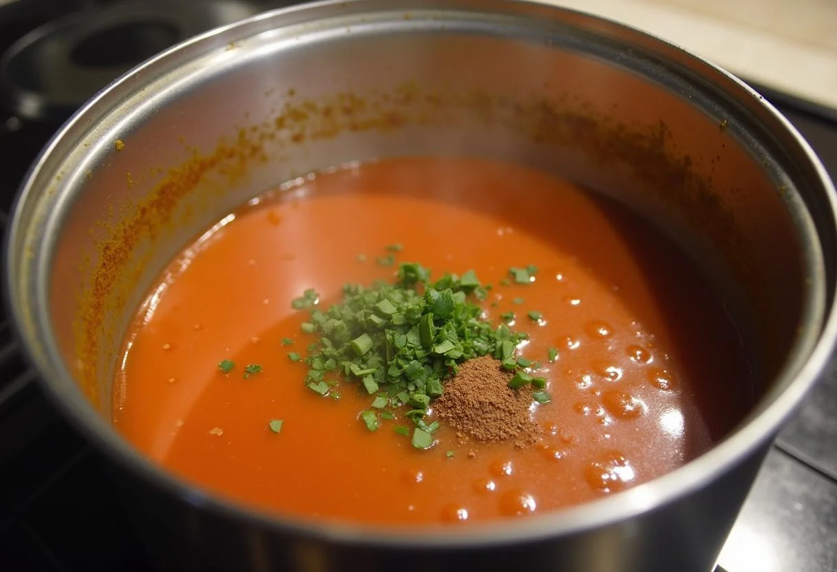 Simmering sauce for magras con tomate thermomix recipe in the Thermomix.
