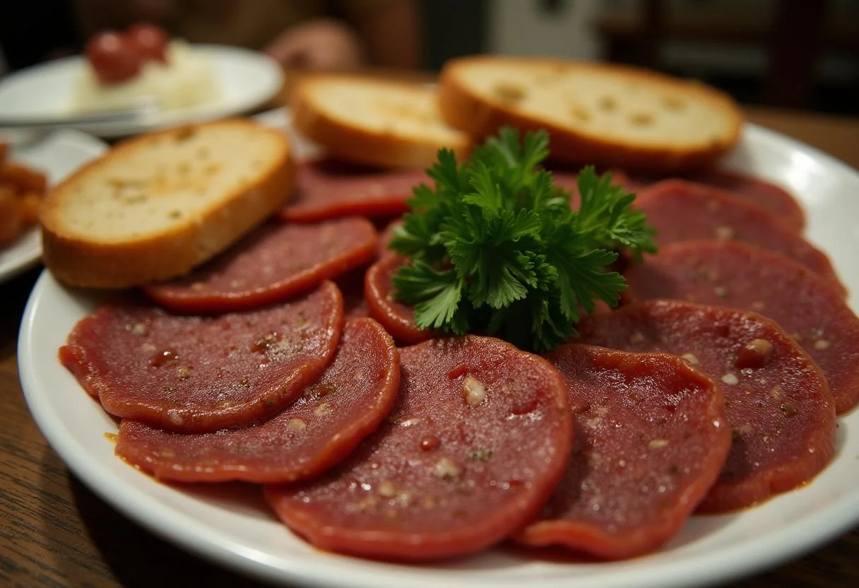 Sliced morcilla de leon on a platter, showcasing the traditional dish ready to enjoy.