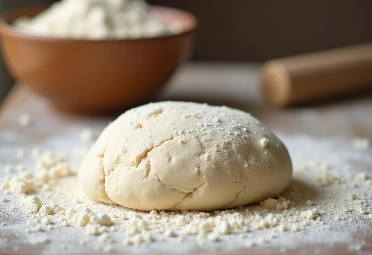Amasando la masa para el pan de centeno integral, mostrando el proceso de elaboración del pan.
