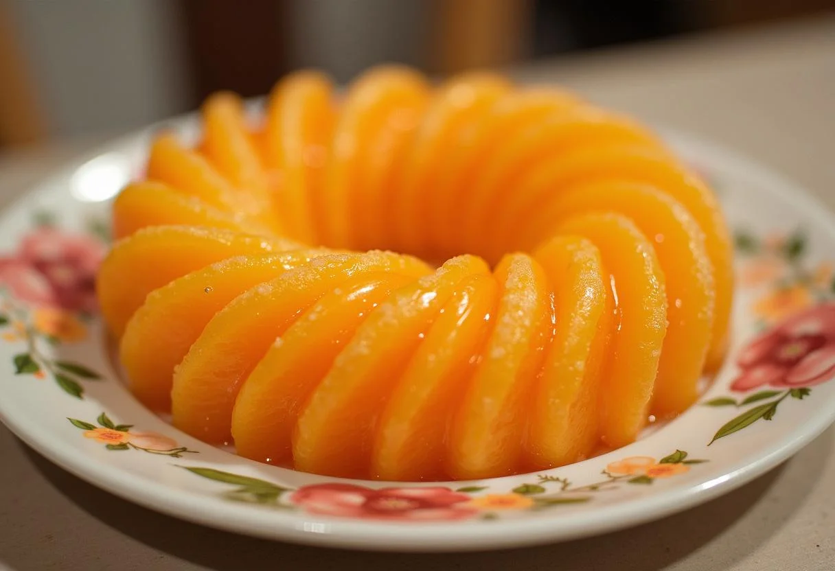 Finished piel de naranja confitada presented on a plate, perfect for sweet treats.