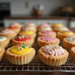 Finished homemade pop tarts decorated with icing and sprinkles, perfect for a sweet treat.