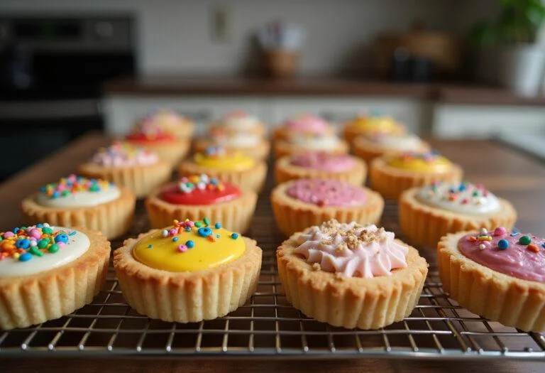 Finished homemade pop tarts decorated with icing and sprinkles, perfect for a sweet treat.