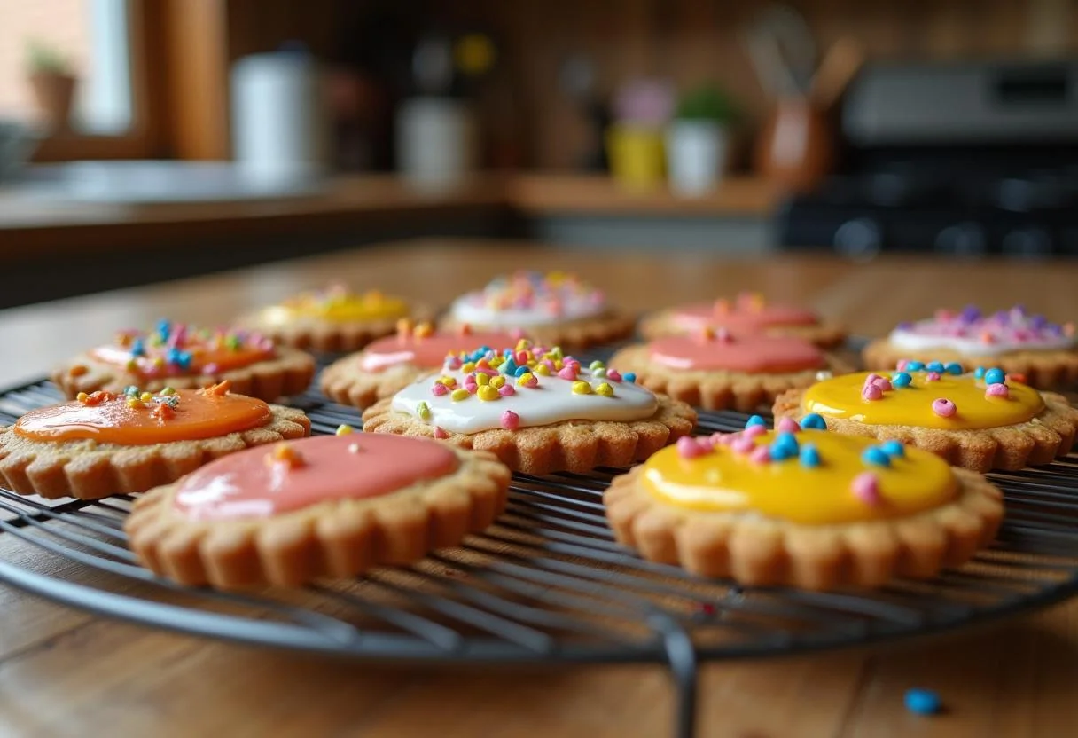 Pop Tarts caseros terminados, decorados con glaseado y chispas, perfectos para un capricho dulce.