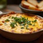Creamy queso Arzua served with bread, ideal for sharing with friends.