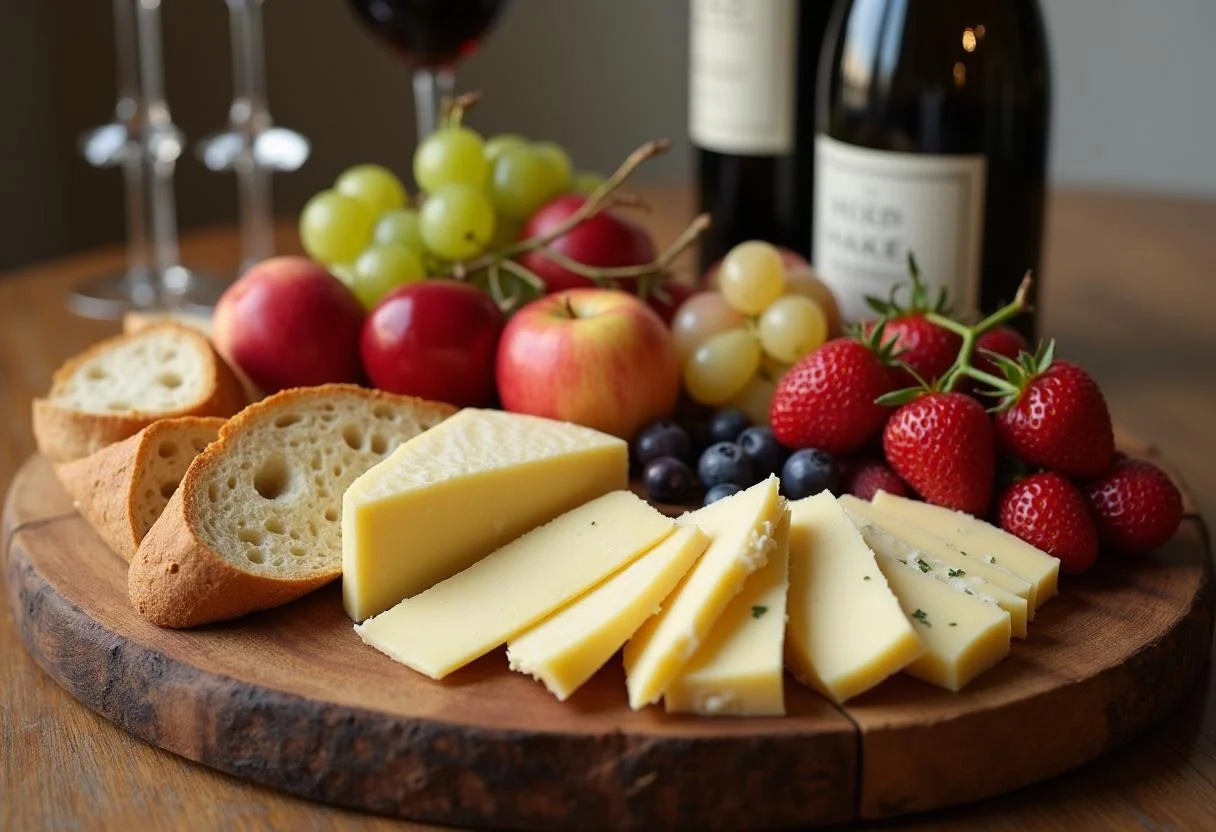 Tabla de quesos con queso Pecorino Romano, ideal para una cena sofisticada.