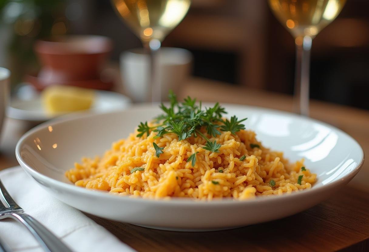 Arroz secreto presentado en un plato, perfecto para una cena especial.
