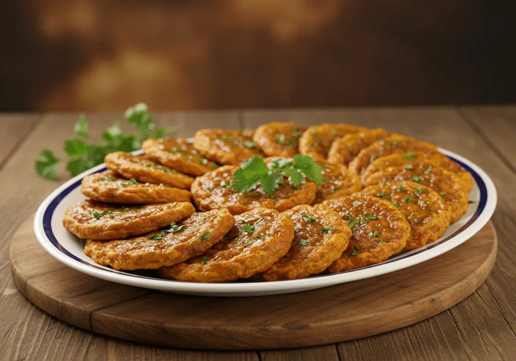 Delicious Ajo Mataero served hot, showcasing its golden-brown crust and appealing garnishes.