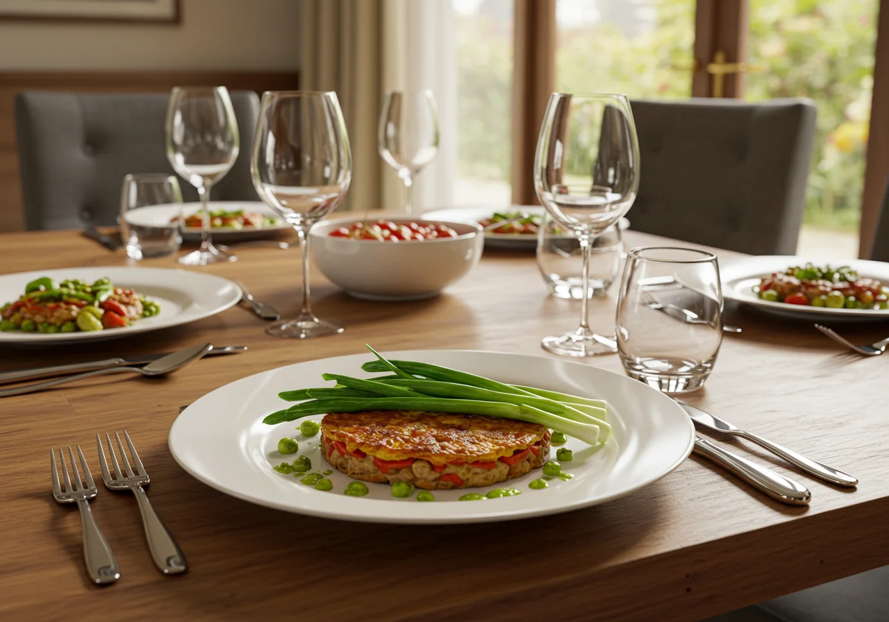 Dish garnished with cebolla tierna, enhancing flavors and presentation for a lovely dining experience.