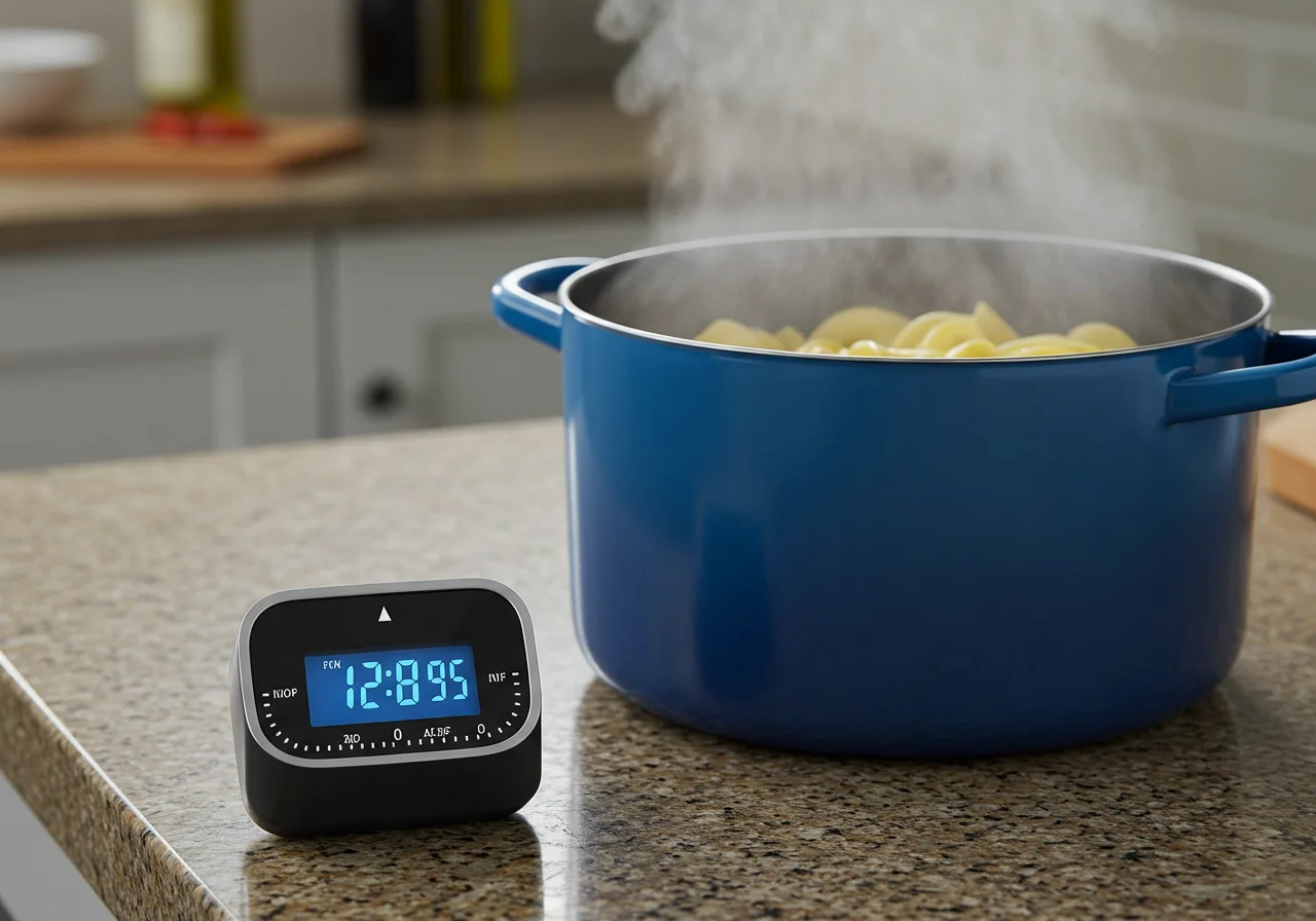 Temporizador para cocinar pasta al agua, asegurando la cocción perfecta.