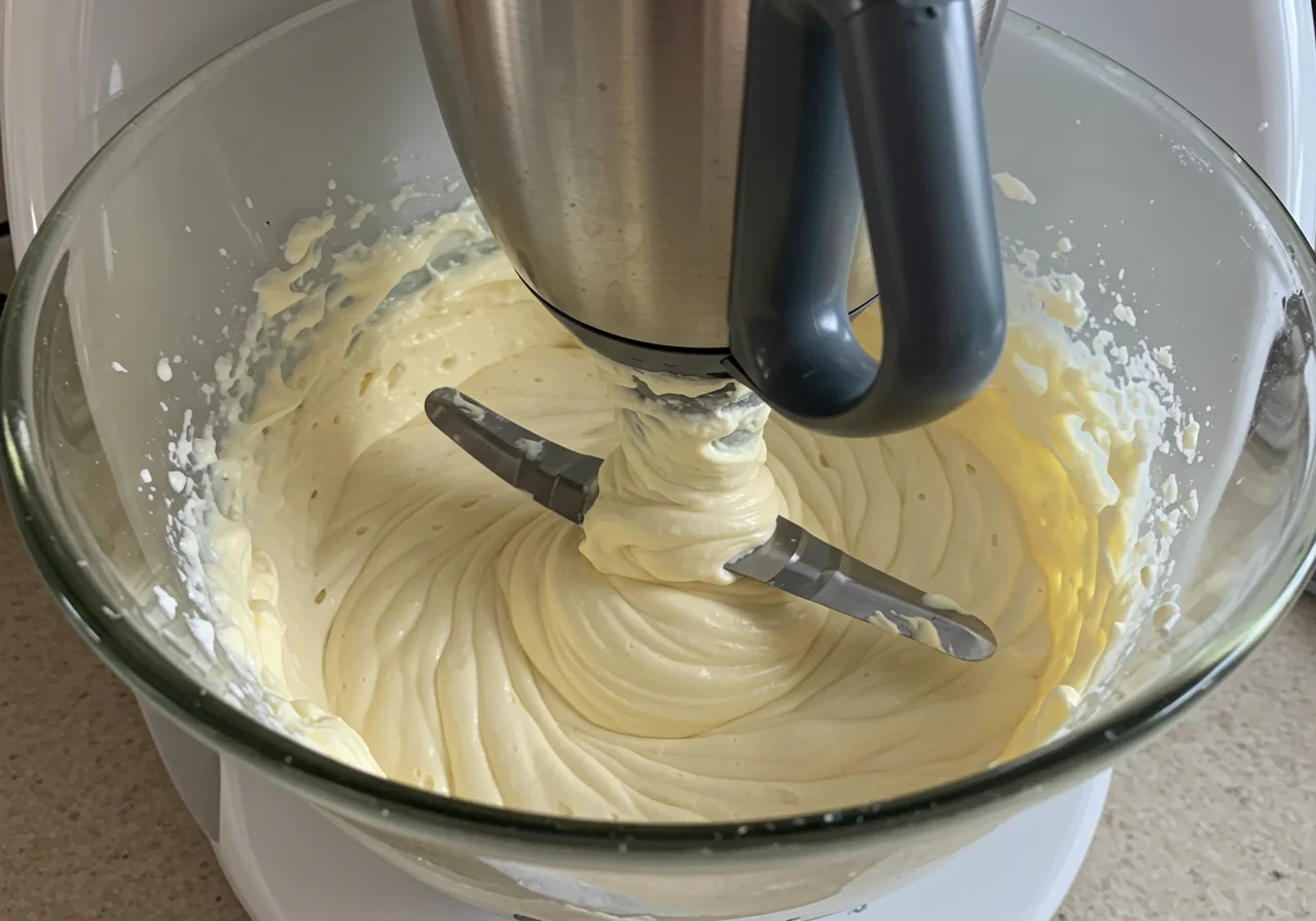 Mezclando la tarta de queso La Viña en Thermomix para una textura cremosa.