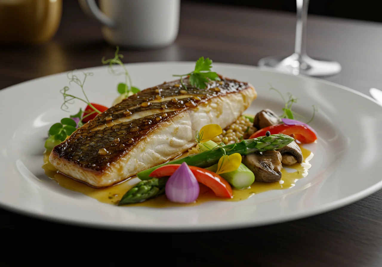 Deliciously presented borriquete pescado with vegetables ready for an exquisite dining experience.