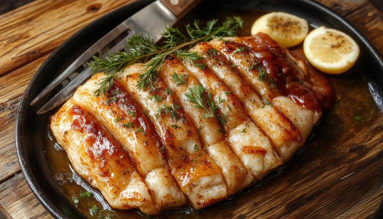 Alcachofas a la plancha doradas y crujientes en un plato blanco, acompañadas de finas lonchas de jamón serrano en un fondo neutro, resaltando su textura y color.