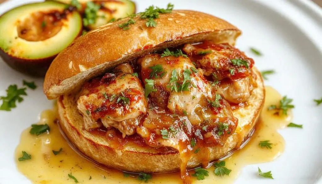Un bocadillo veleño presentado en pan crujiente, con lomo en manteca visible y rodajas de tomate fresco en la parte superior, en un plato tradicional, acompañado de ingredientes frescos y un fondo de mesa rústica.