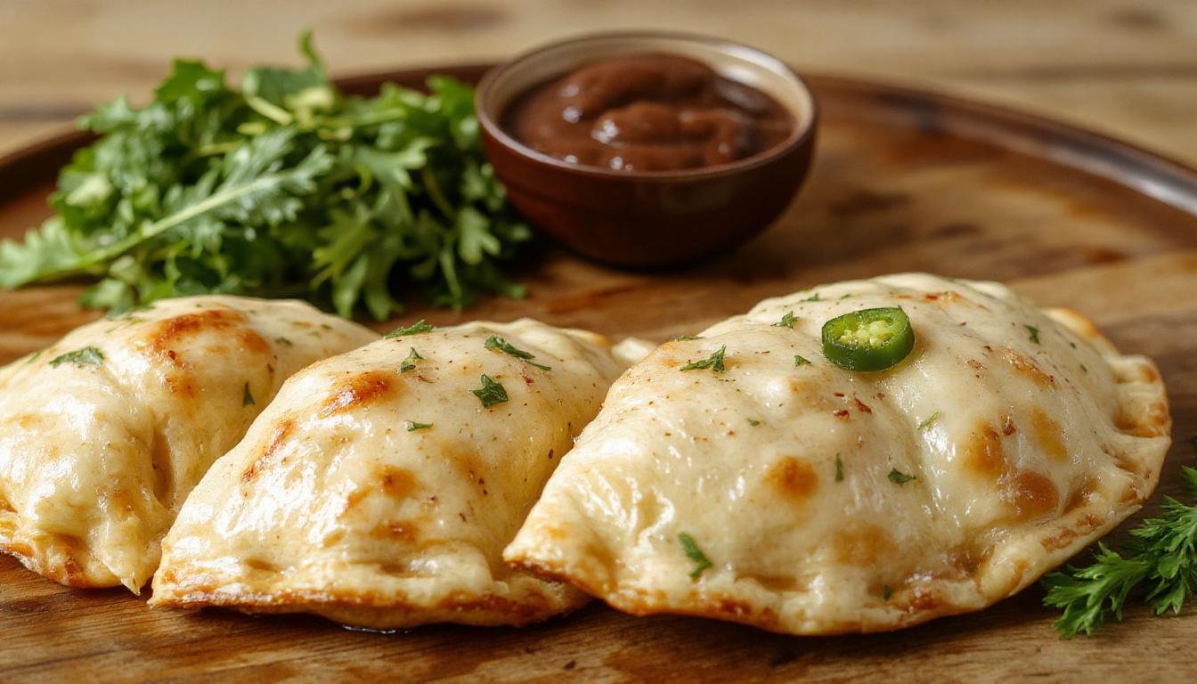 Empanada gallega de tamaño considerable, con una corteza dorada y crujiente, rellena de trozos de atún y pimientos coloridos, visible en el corte exterior. La masa presenta una textura elaborada y casera, con bordes bien sellados y superficie ligeramente ondulada, en un plato de madera que resalta su presentación tradicional.