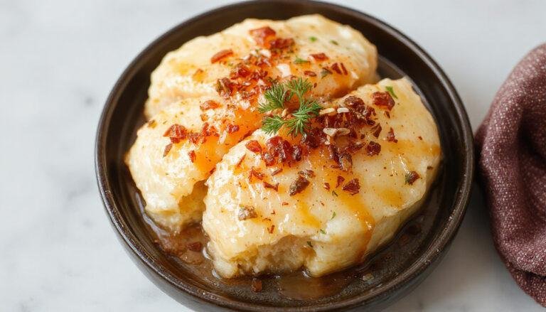 Magdalenas caseras de naranja en un plato blanco, doradas y esponjosas, decoradas con ralladura de naranja en la superficie y un fondo de tela de cocina suave.