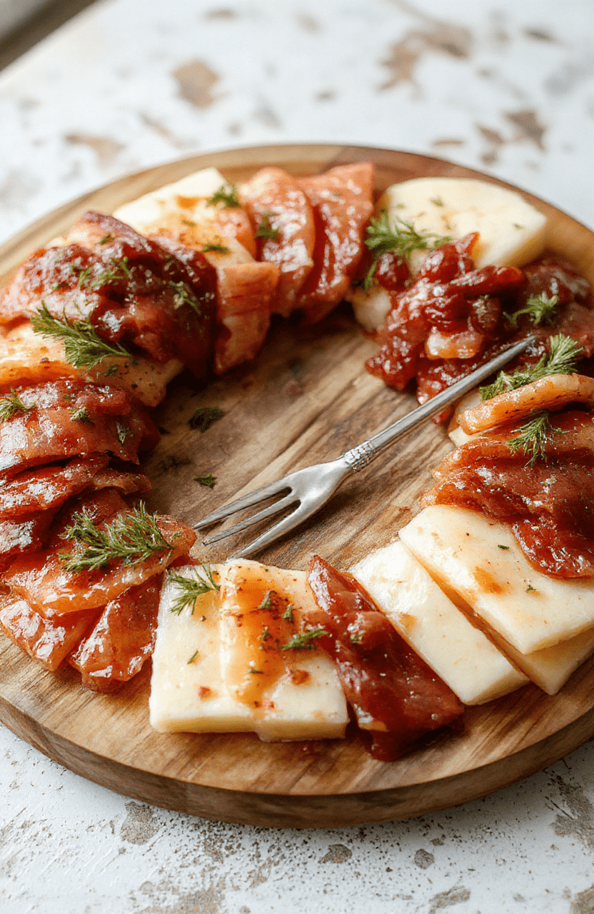 A vibrant holiday charcuterie wreath featuring an assortment of cheeses, cured meats, fresh green herbs, nuts, and colorful fruits arranged in a circular wreath shape on a rustic wooden platter. The textures range from creamy cheeses to crunchy nuts and juicy berries, styled with decorative greenery for a festive look.