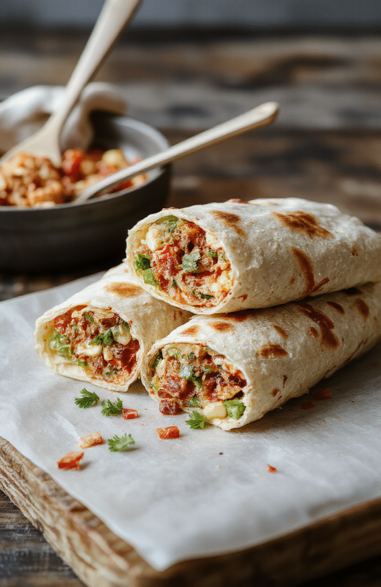 Colorful homemade low carb crunchwrap with crispy edges, layers of seasoned meat, fresh lettuce, diced tomatoes, melted cheese, and a golden crispy tortilla shell, styled simply on a rustic wooden surface with natural daylight highlighting textures.