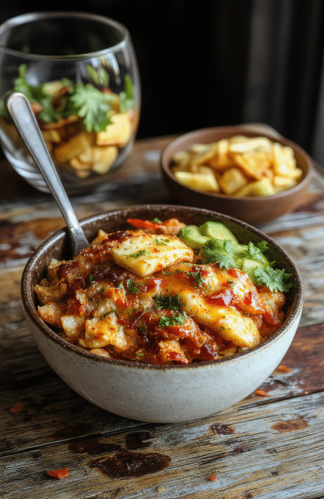 A vibrant taco rice bowl featuring seasoned ground meat, colorful chopped vegetables, shredded cheese, fresh cilantro, and lime wedges on a rustic wooden table, styled with a modern ceramic bowl with a textured exterior, highlighting the textures and vibrant colors of the ingredients