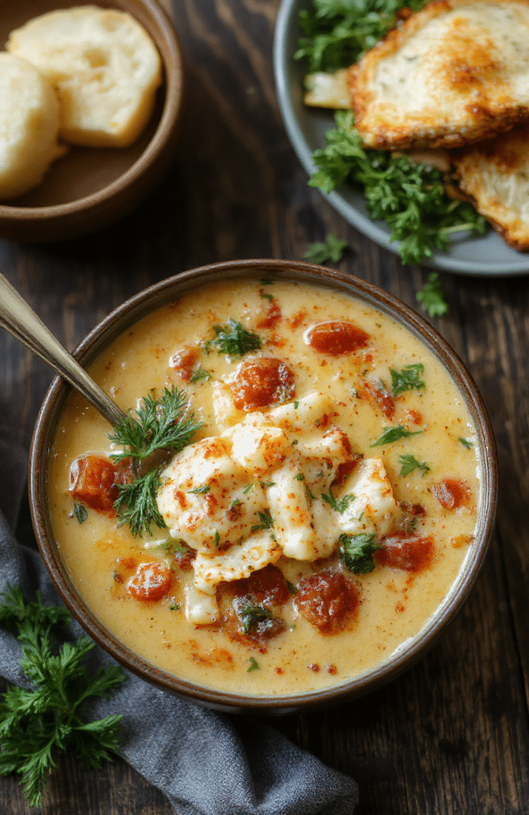 A vibrant bowl of high-protein lasagna soup with layers of melted cheese, fresh basil garnish, and bubbling tomato broth, arranged on a rustic wooden table with a spoon, showcasing textures of melted cheese and hearty ingredients.