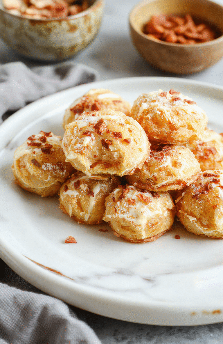 Golden-brown bunuelos arranged on a rustic white plate, topped with a light dusting of powdered sugar, with cinnamon sticks and a small bowl of honey in the background, vibrant warm tones, crispy texture, inviting and homely presentation